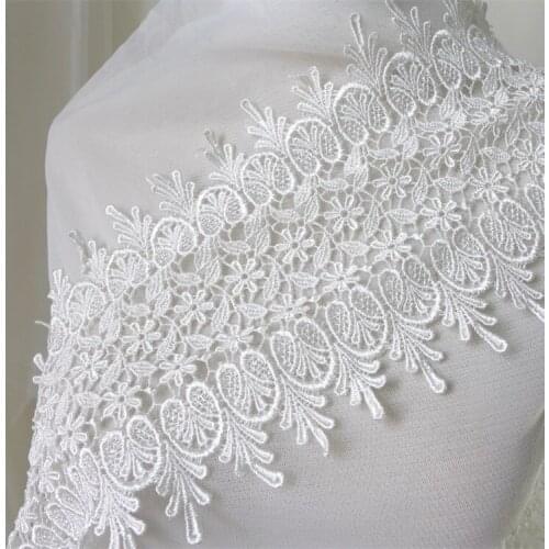 New Arrival White Venice Lace Trim Flower Hollow Out Vintage Lace Trim Floral Guipure Lace Fabric