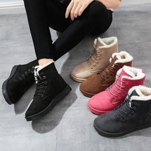Autumn and Winter Plus Velvet Thick Snow Boots Cotton Shoes Boots Womens Shoes Flat with Students Short Tube with Martin Boots