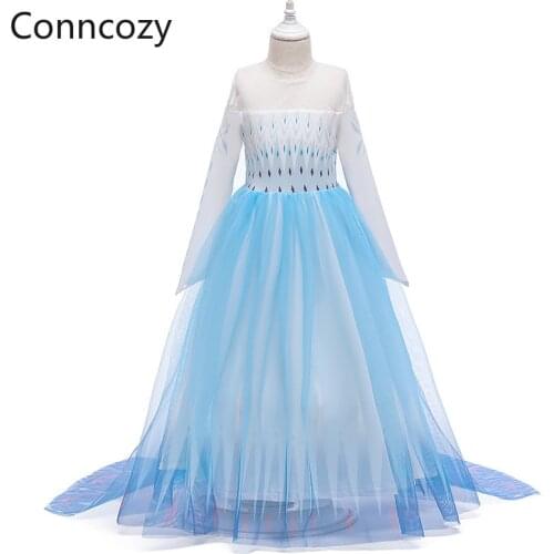 Princess Long Dresses Girls Mesh Robes Fluffy Clothing Party Girl Dress Bridesmaid Wedding Girl Dress Kids Christmas Dress 2-14Y