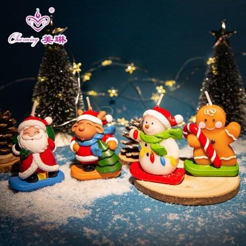 Christmas candle decoration santa