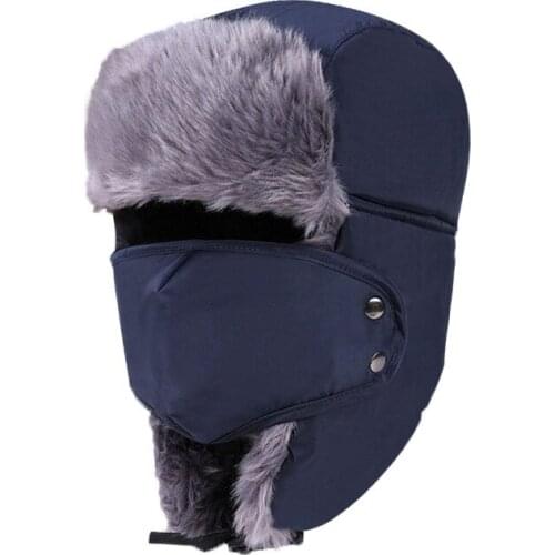 Hot Sale Waterproof windproof Bomber Hats Ushanka Russian Hat Fur Winter Hats sports snow outdoor aviator ear flaps Alpine cap