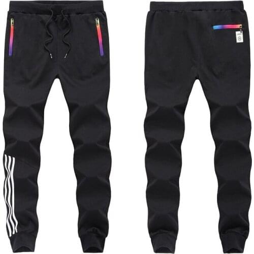 Leisure Pants Mens Color Zipper Pants Knitted Sports Pants Korean Feet Haren Pants