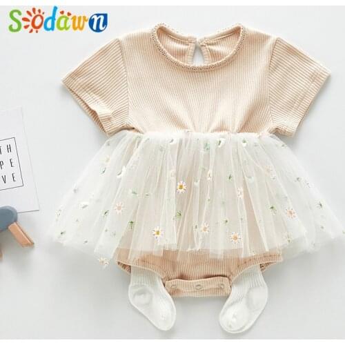 Sodawm Baby Rompers 2021 New Newborn Baby Girls Clothes flowers Cartoon Kids Clothes Toddler Jumpsuit Boys Rompers Suits