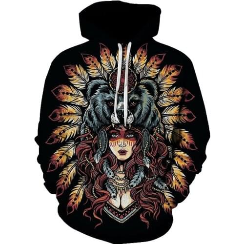 2021 New Fashion Wild Men And Women Wild New Skull Pattern 3D Witch Printed Hoodie Sweatshirt Large size sweatshirt wholesale