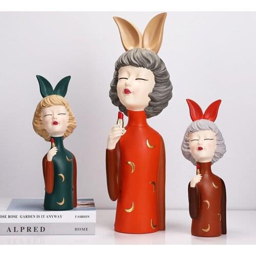 Creative lipstick girl lovely ornament decoration modern home TV cabinet display Birthday wedding gift