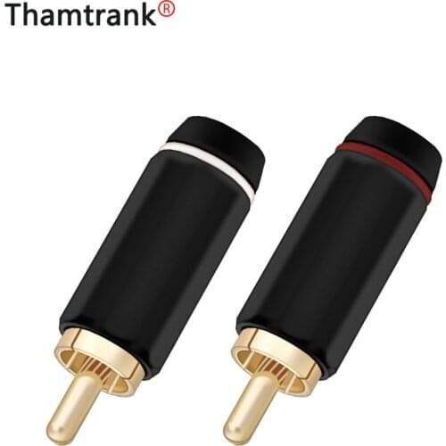 10pcs/lot High Quality RCA Connector Gold Plated RCA Male Plug Speaker Jack Plug RCA Cable Wire Connector 5 Pairs Red+White