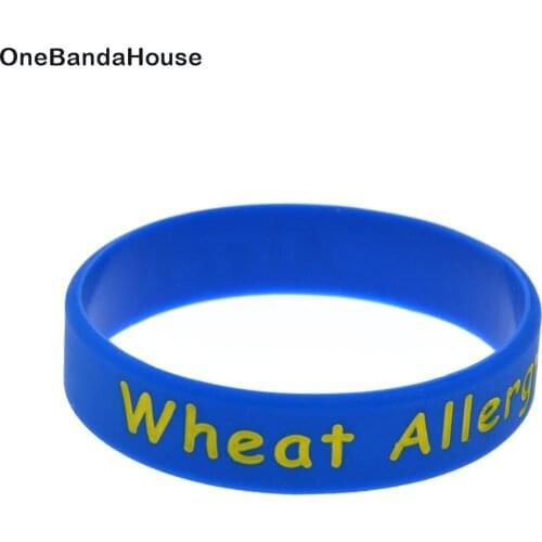 1PC Alert Wheat Allergy Silicone Wristband in Kids Size Candy Color