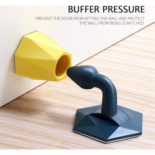 1 Pcs Silicone Door Stop Household Adhesive Door Wall Buffer Practical Floor Protector Bracket Wall Protector Bumper Baby Safety