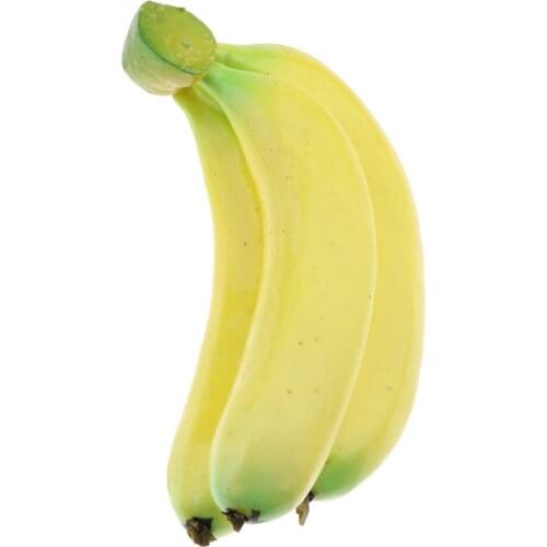 3pc/set Artificial Banana Lifelike Simulation Realistic Fake Fruit for Home Decoration