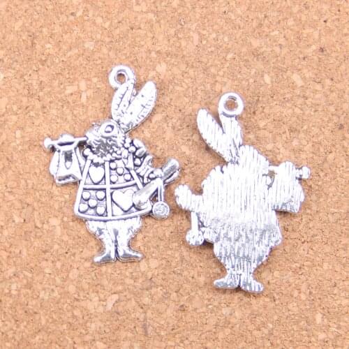6pcs Charms musical rabbit trumpet 36x23mm Antique Pendants,Vintage Tibetan Silver Jewelry,DIY for bracelet necklace