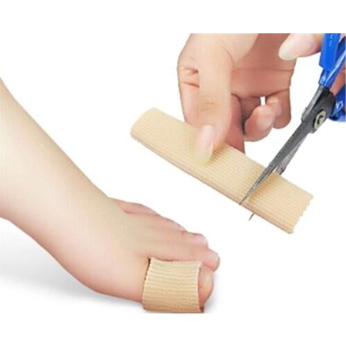 30pcs Ribbed Fabric Gel Tube Sleeves Cap Cover for Hammer Toe Claw Blister Corns Fingers Seporate Protector Foot Care