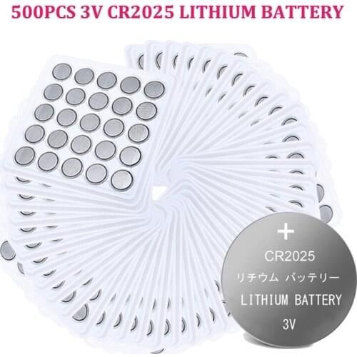 500pcs CR2025 BR2025 DL2025 Button Cell Coin Battery 3V Lithium Batteries for Watch Toy Computer Calculator Control DLCR 2025