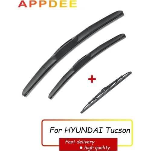 APPDEE Wiper Front + Rear Wiper Blades Set Kit For HYUNDAI Tucson JM 2004-2009 Windshield Windscreen Rear Window 24"+16"+13"