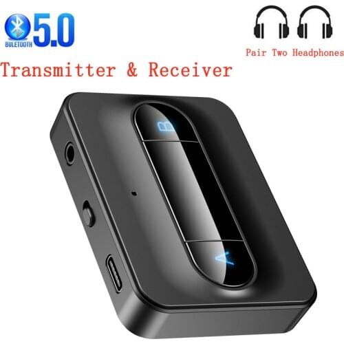 Bluetooth 5.0 Receiver Transmitter 3.5mm AUX Jack Music Wireless Audio Adapter Handsfree Call Mic Car Kit For TV Headphone