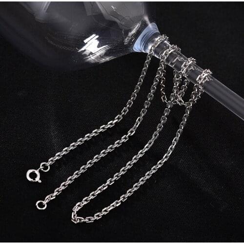 Hot Sale 925 Sterling Silver Link Chains Necklaces Fit For Pendant Charm For Women Men Luxury S925 Jewelry Gift