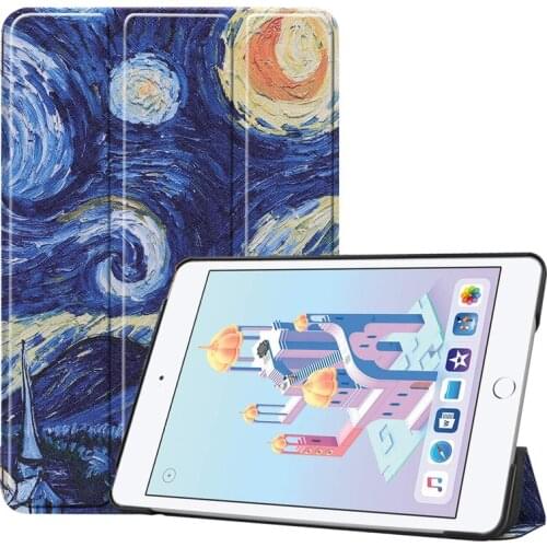 Nice Printed Case For iPad mini4 mini5 2019 7.9 inch Folding PU Leather Flip Stand cover Protective Shell Funda