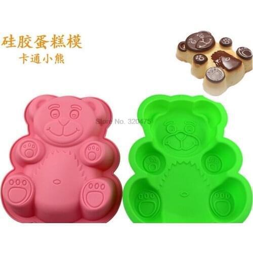 By dhl 50pcs DlY Bear Shape 3D Silicone Cake Mold Baking Tools Bakeware Maker Mold Tray Baking
