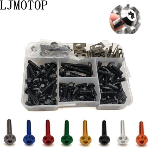 For Kawasaki W800 Ninja GPZ500 EX500 650R ER6F ER6N Z750 ZZR600 Motorcycle Fairing Bolt Nuts Kit Body Fastener Screws