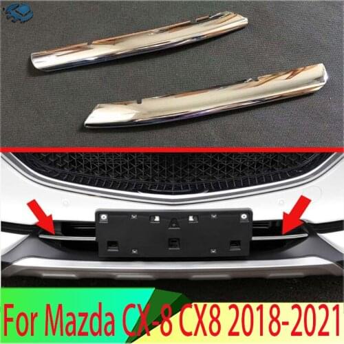 For Mazda CX-8 CX8 2018 2019 ABS Chrome Front Center Mesh Grille Grill Cover Radiator Strip Trim Decoration Car Styling