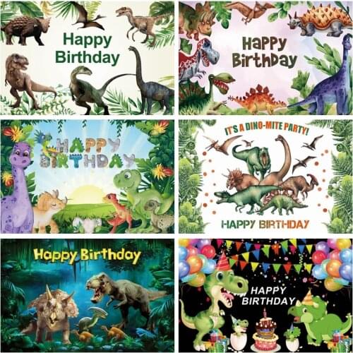 Yeele Photozone Cartoon Dinosaur Birthday Backdrop Photocall Balloon Party Photography Photographic Backgrounds For Photo Studio