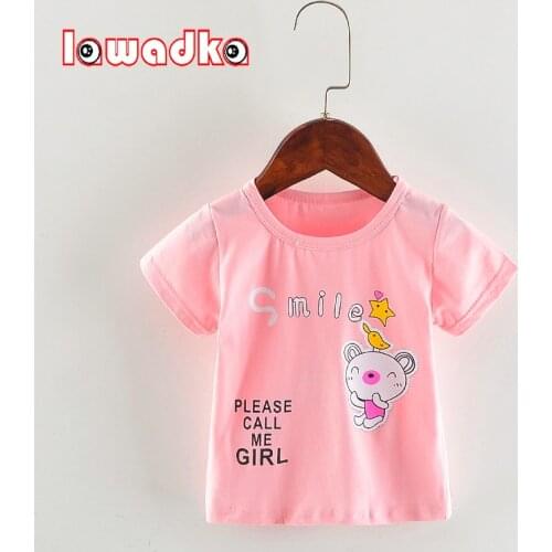 Baby Girls t-shirts Short Sleeve Baby Girl Summer Clothes Cotton Cartoon Baby Girl Tops O-neck Casual Kid Birthday Clothes