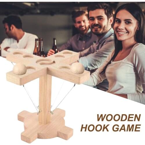 Party Toys Wooden Ring Toss Hooks Fast-paced Interactive Game Modern Hand-made Home Party Wooden Battle Game Toys