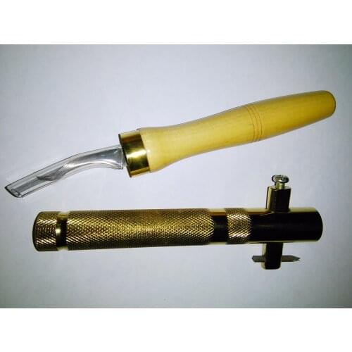 2 PCs Cello luthier tools inlcuiding inlay tool and Cello brass purfling knife