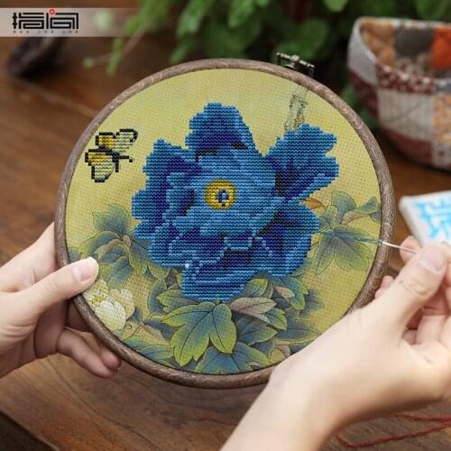 Chinese national flower peony handmade needlework embroidery kit cross-stitch kit cross-stitch finished product creative gift