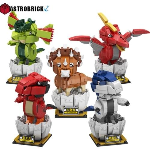 Jurassic Shaking Head Dinosaur Building Blocks Tyrannosaurus Velociraptor Triceratop T-Rex Dinosaur World Park Bricks Model Toys