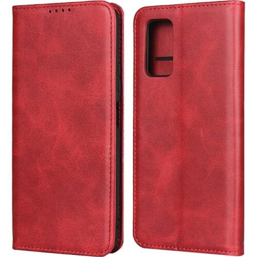 Calf Grain Strong Magnetic PU Leather Case For Huawei Honor V30 Flip Stand Wallet Cover Card Pockets cases