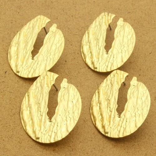 With Hole Big U Shape Gold Earrings Connector Findings 6pcs Handmade Eardrop Dangle Earring Settings Base Jewelry Accessories