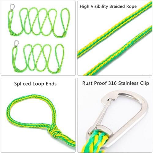 Boat Fender Line 0.24" Thickness 8/15 FT Double Braided Fender Line Marine Mooring Line For Yacht Boat Accessories Marine
