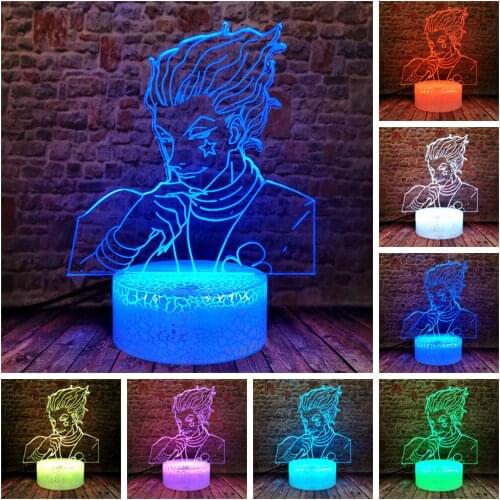 Flashing 3D Illusion LED Nightlight Colorful Changing Table Light Model Game Magician Hisoka Anime action & toy figures Child