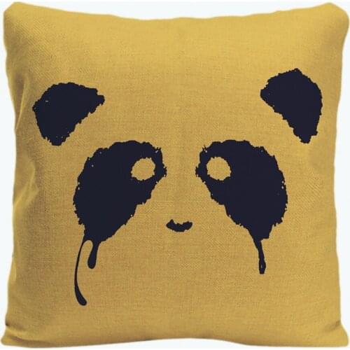 Crying Panda Printing Throw Pillow Case Decorative Yellow Pillowcase Perfect Gift By Lvsure For Car Sofa Seat