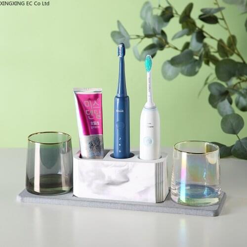 Nordic Diatom Mud Pad Electric Toothbrush Rack Toothbrush Holder Countertop Storage Mouthwash Cup Desktop Toothbrush Holder