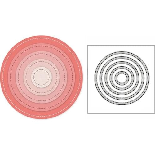 New Nesting Stitched Circle Frame 2020 Metal Cutting Dies for DIY Scrapbooking and Card Making Decor Embossing Craft No Stamps