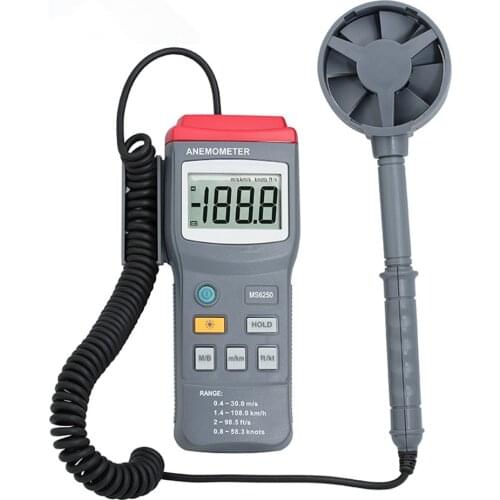 New High Sensitivity Digital Anemometer Air Velocity Wind Speed Meter Gauge MS6250 LCD Backlight Portable Measuring Instrument