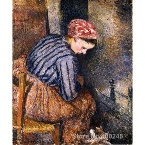 Online Art Gallery Camille Pissarro Handmade oil paintings Peasant Woman Warming Herself High quality