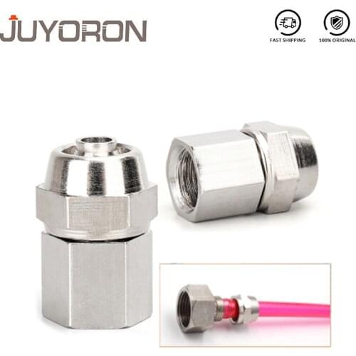 PCF Pneumatic Air Pipe Fitting Copper Material 4/6/8/10/12mm Hose Tube Connector Quick Joint Fitting 1/8" 1/4" 3/8" 1/2" Thread