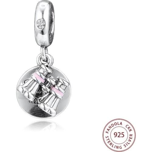 Fits Pandora Bracelet Argent 925 Sterling Silver Heart Binoculars Dangle Charms Beads for Jewelry Making kralen
