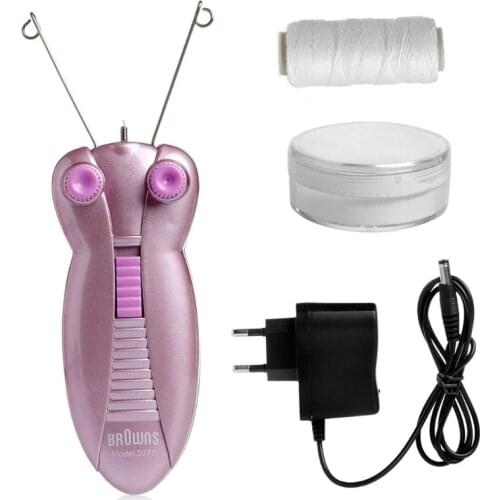 Electric Body Face Facial Hair Remover Defeatherer Cotton Thread Epilator Kit