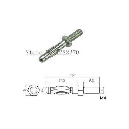 [SA] BP4000 M4 thread 4MM banana plug panel M4 threaded bolts Uninsulated plug --100pcs/lot