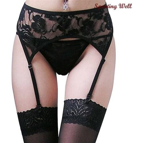 Sexy Garter Belt Stockings Garter Belt Black Floral Garter Belt Wedding Hot Sexy Lace Garter Stocking Set Sports Underwear