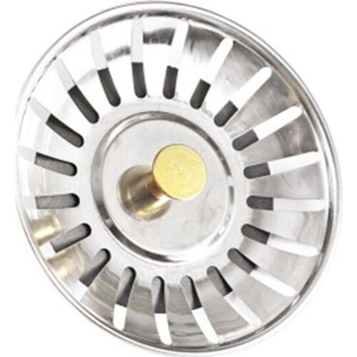 Stainless Steel Kitchen Waste Sink Strainer Plug Drain Filter Basket Drainer Kitchen Sink Accessories Bathroom Hair Catcher