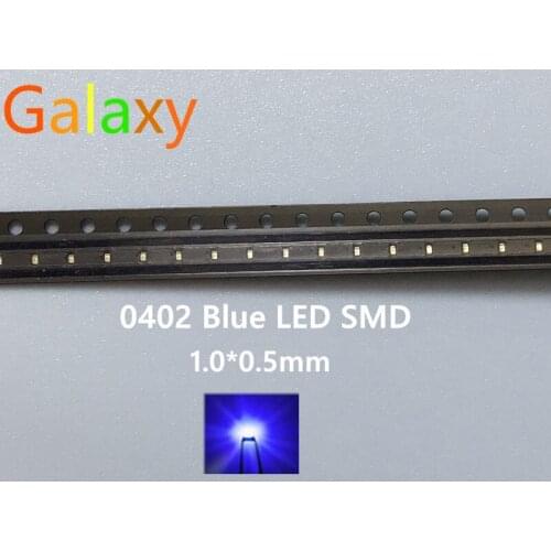 SMD/SMT 3V Ultra Bright Led Diode Chip Surface Mount 0402 1005 LED Diode Blue LED SMD 0402 High Quality 200pcs