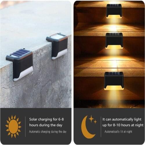 LED Solar Stair Lamp IP65 Waterproof Outdoor Garden Pathway Yard Patio Stairs Steps Fence Lamps Solar Night Light