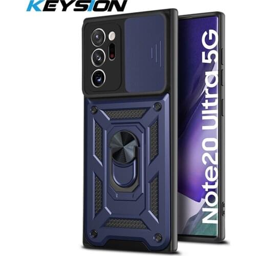 KEYSION Shockproof Case for Samsung A52 A72 A32 A12 A51 A71 Push Pull Camera Protection Phone Cover for Note 20 S20+ S21 Ultra