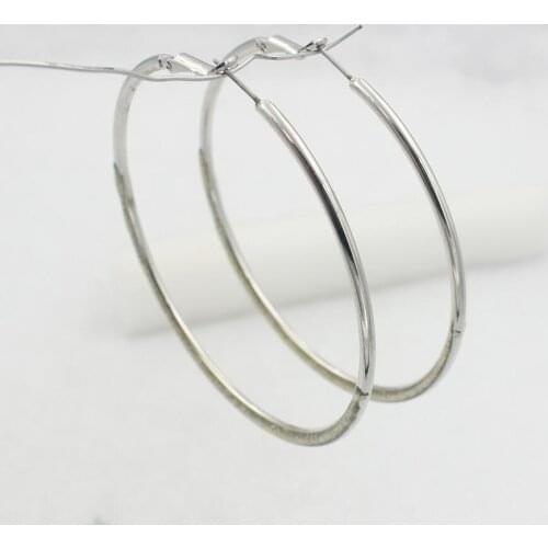 7cm big hoop earrings for women alloy nickel free brief OL stainless steel earings gifts fj186