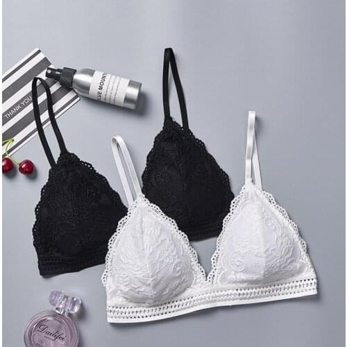 Summer Women Lace Bralette Crop Top 2019 Fashion V-neck Spaghetti Strap Top Embroidery Sexy Female Camis Fashion Underwear Basic