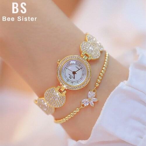 Gold Diamond Women Watches Top Luxury Brand Ladies Quartz Wrist Watches Golden Rhinestone Bracelet Watch For Girl Gifts 2021